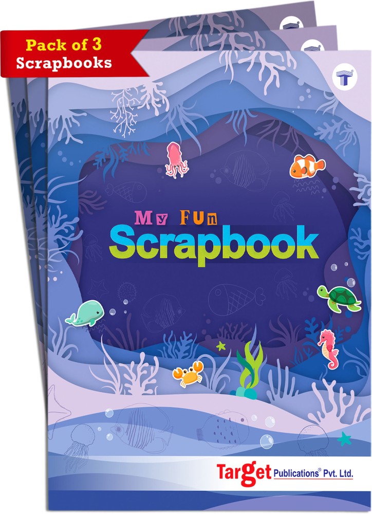 Scrapbook For Kids, Soft Bound, A4 Size Approx, 32 Multicolour Pages, Unruled Colorful Paper Sheets For Projects, School, DIY Art And Craft, Scrapbook Ideas